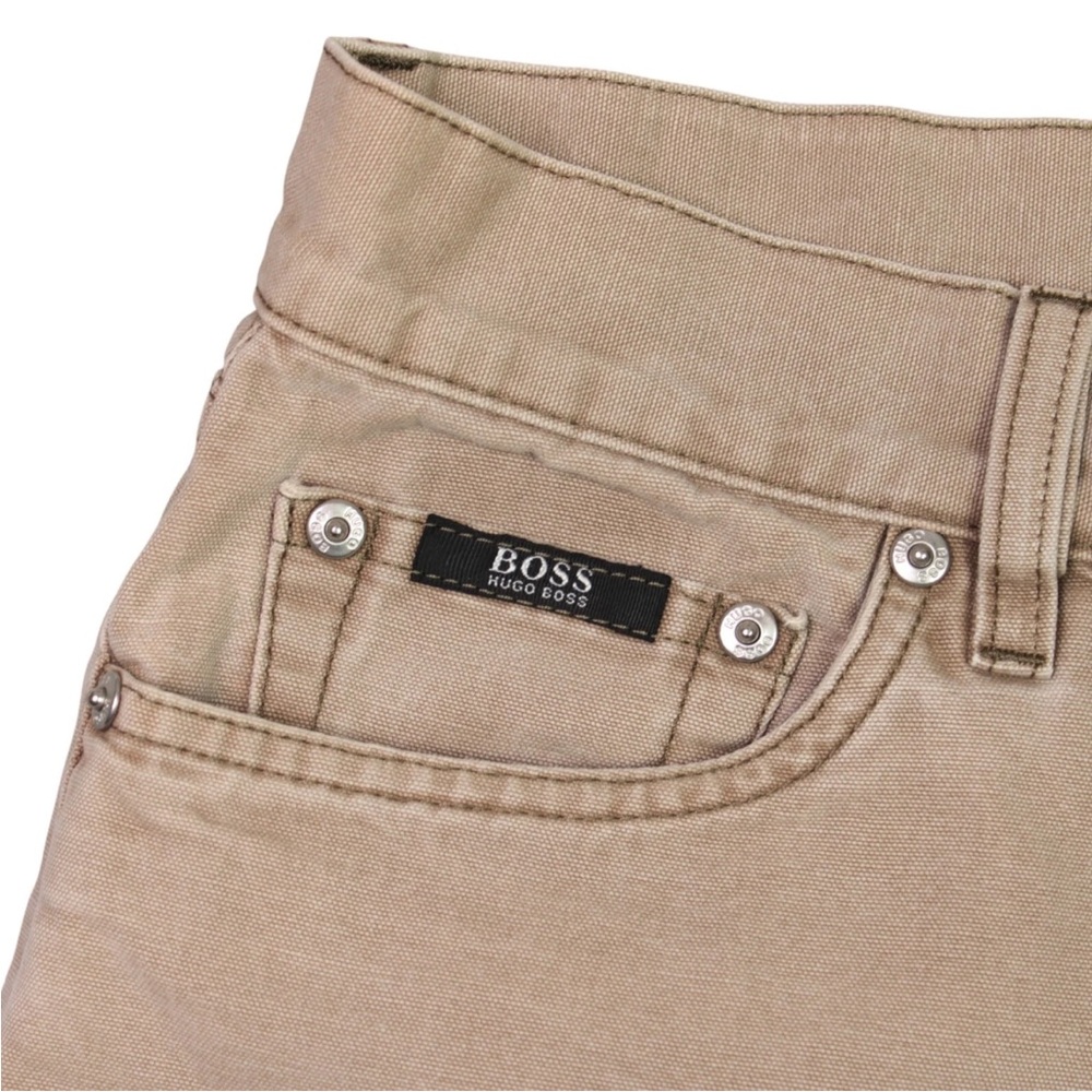 HUGO BOSS Men Pants Trousers Texas Straight Chino Size 33x32 Khaki Relaxed Fit - Picture 8 of 11